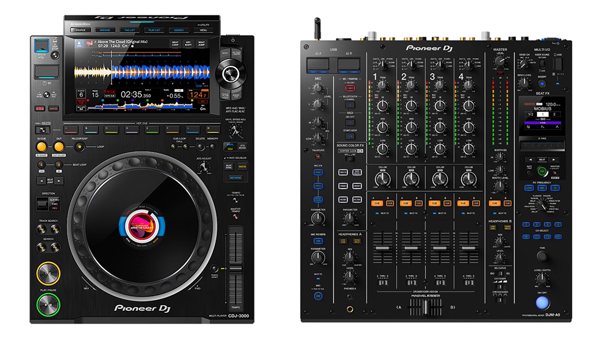 Pioneer CDJ 3000s and DJM-A9 Mixer