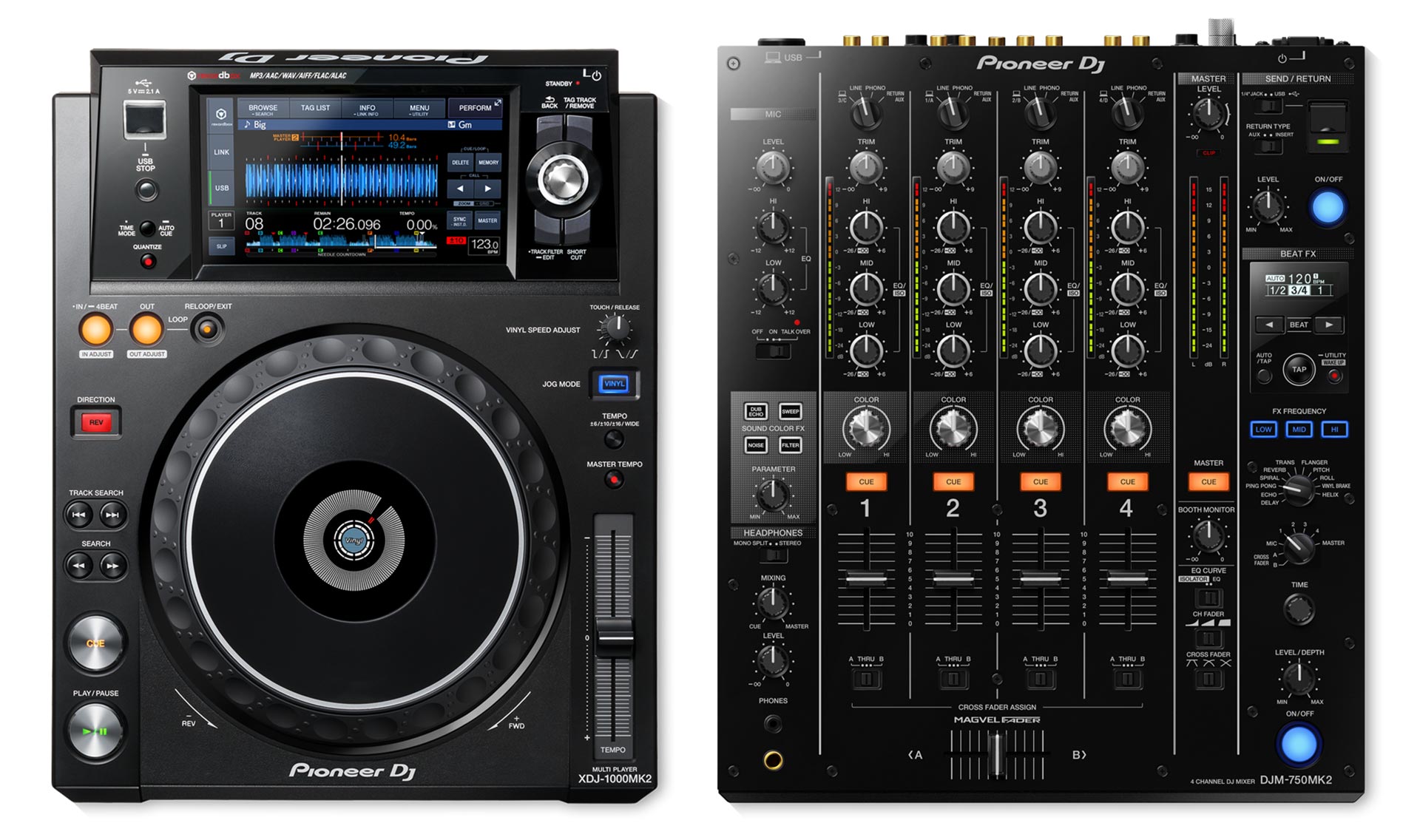 Pioneer XDJ-1000MK2 and DJM-750MK2