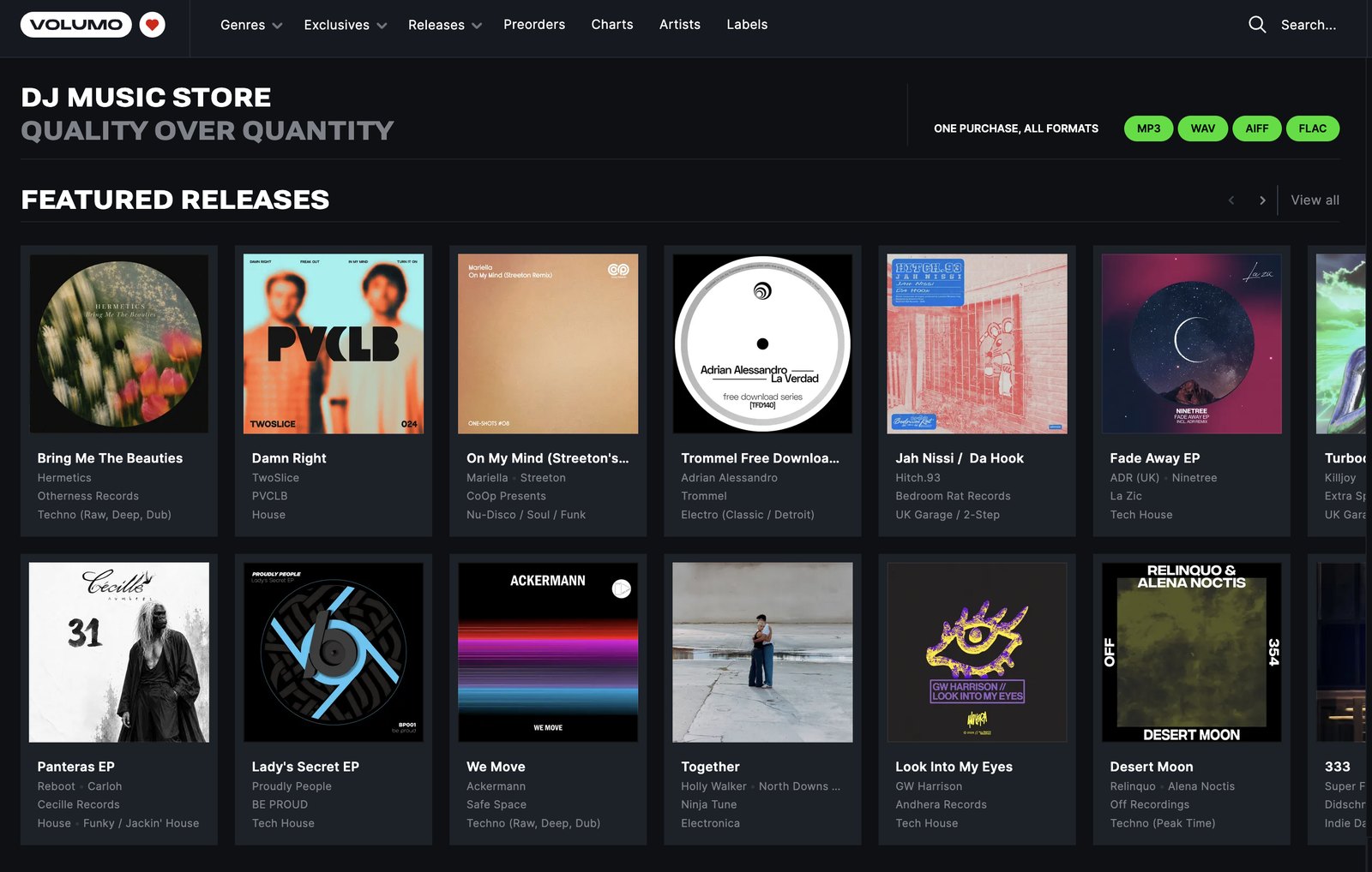 The Volumo store, a platform built around underground electronic music