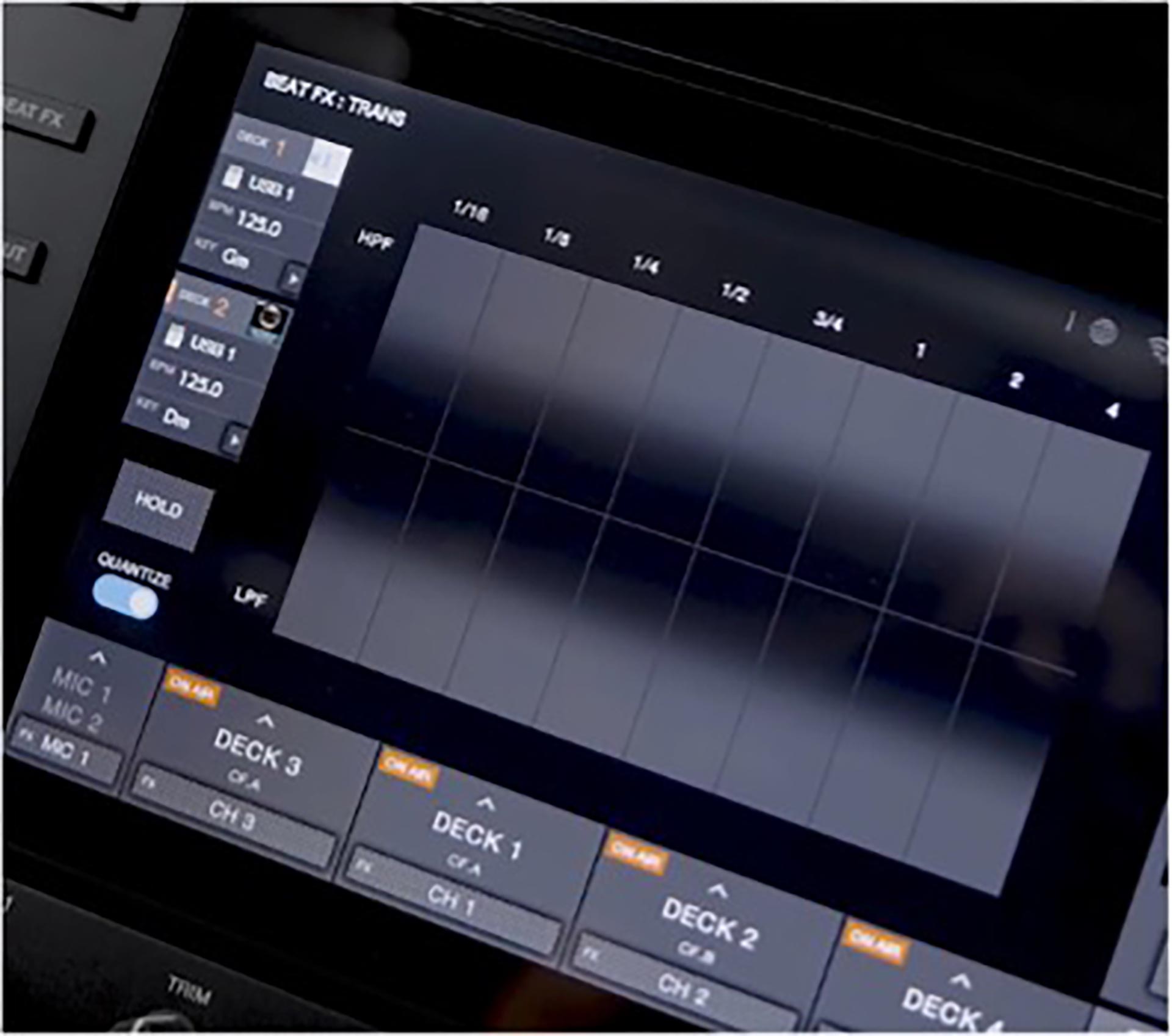 X/Y pad on the touchscreen