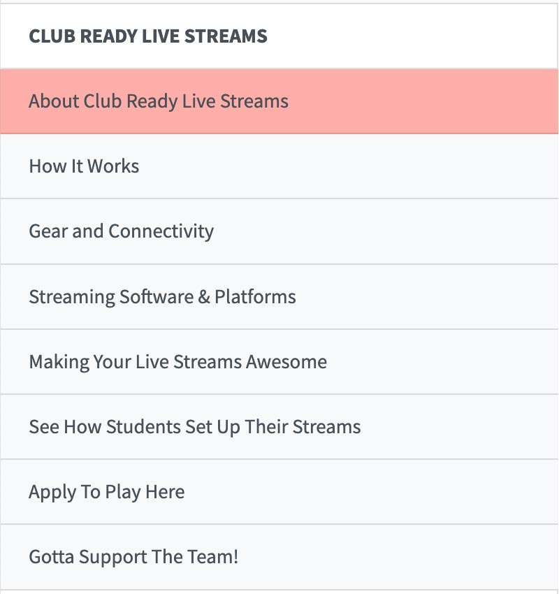 Club Ready Live Streams